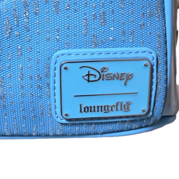 NWT Loungefly Disney Frozen Elsa Mini Backpack Blue Silver Sequin Snowflake NEW main image 9